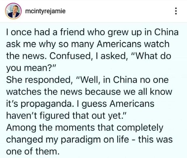 The FCC Fairness Doctrine was abolished in 1987. All media is literally propaganda.