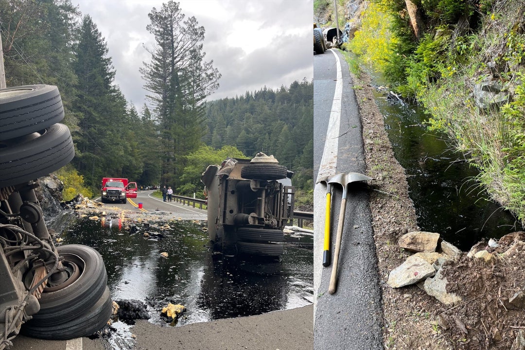 Truck driver dumped 2,000 gallons of 'asphalt binder' in California forest, CHP says