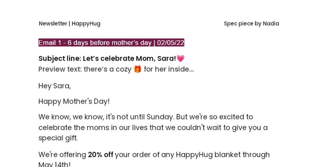 Critique my email copy