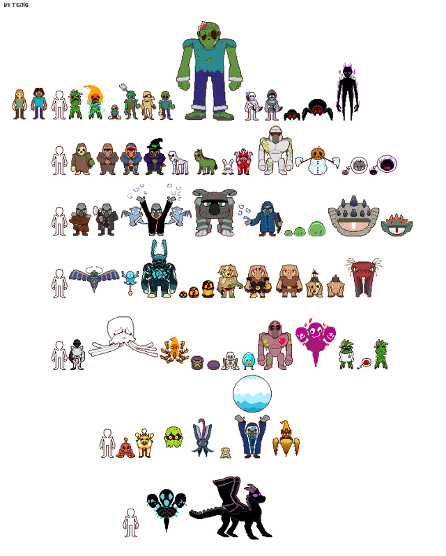 Steve, Alex And Non-cubic Fantasy Mobs