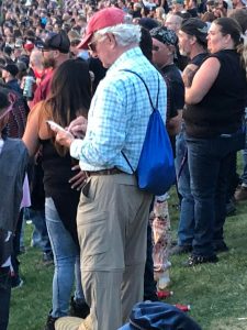 Older fan at a Slayer concert