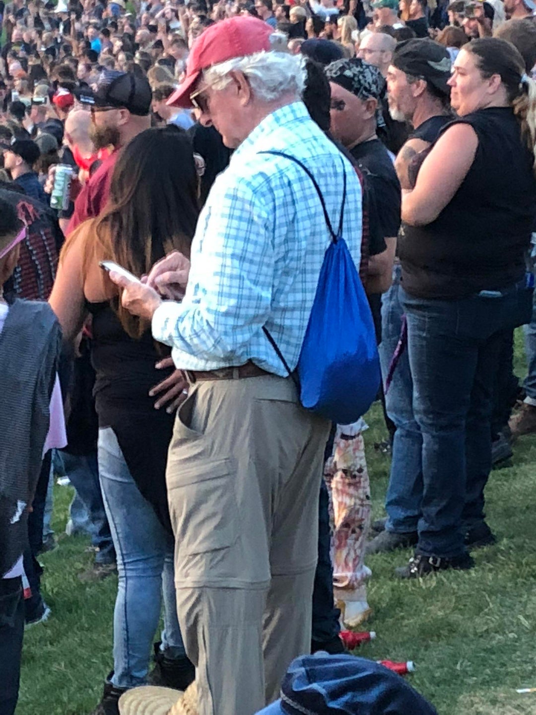 Older fan at a Slayer concert