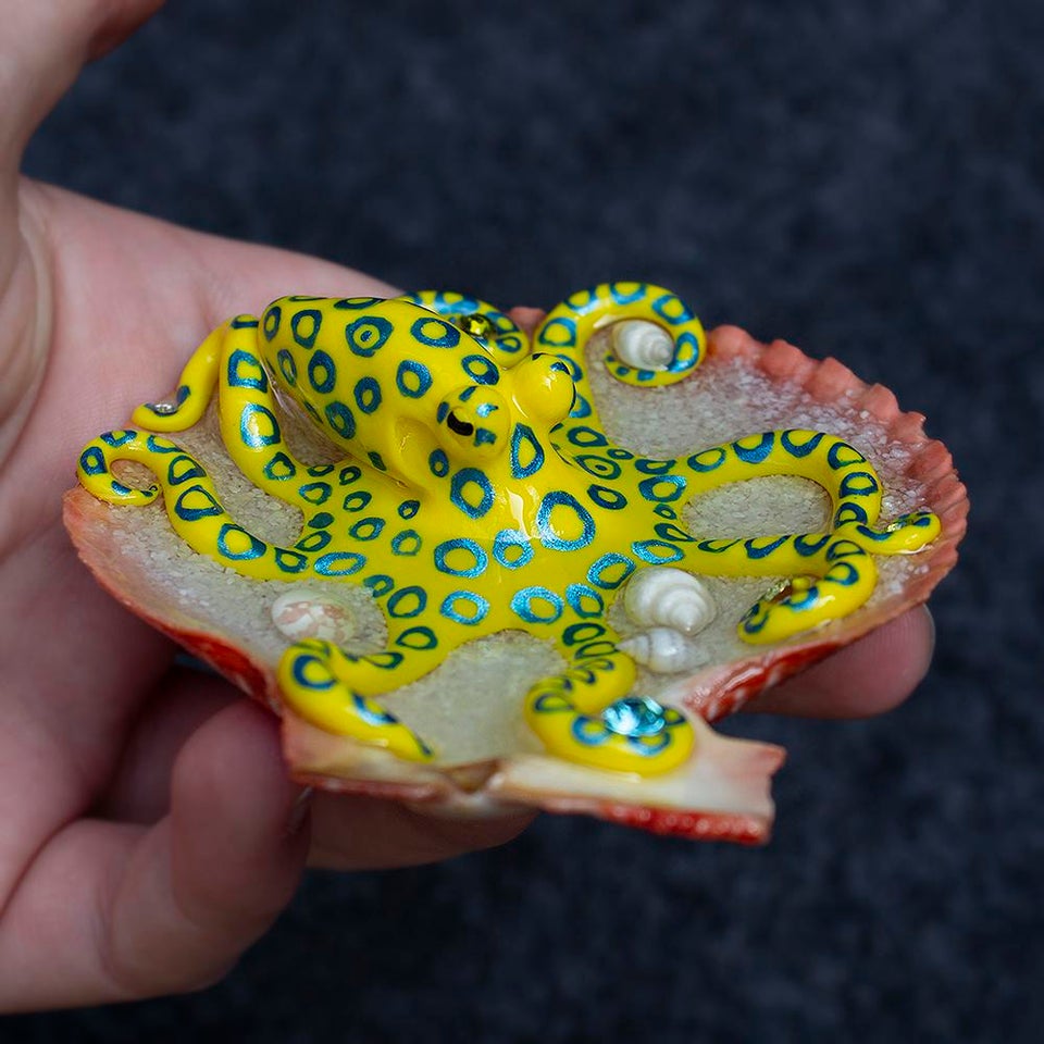 A blue-ringed octopus I sculpted from polymer clay.