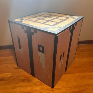 A few years back my grandpa helped me make this crafting table that opens up so you can store stuff inside!