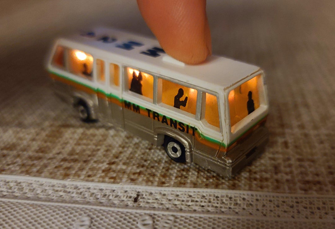 My Micro Machines bus with the original battery from 1990 still lights up