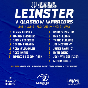 Leinster team v Glasgow
