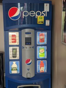 This Pepsi machine has no Pepsi, but it does have Coca-Cola.