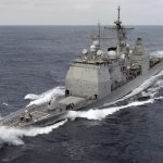 Ticonderoga Class Guided Missile Cruiser USS CHANCELLORSVILLE (CG 62) underway on the Pacific Ocean, Aug 25, 2005. [3008x2000]