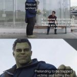 In the aftermath of 9/11, rescue dogs were becoming noticeably depressed because they were only finding dead bodies in the wreckage. Rescue workers tried to make them feel better by hiding beneath the rubble & letting the dogs find them so they would think they saved someone