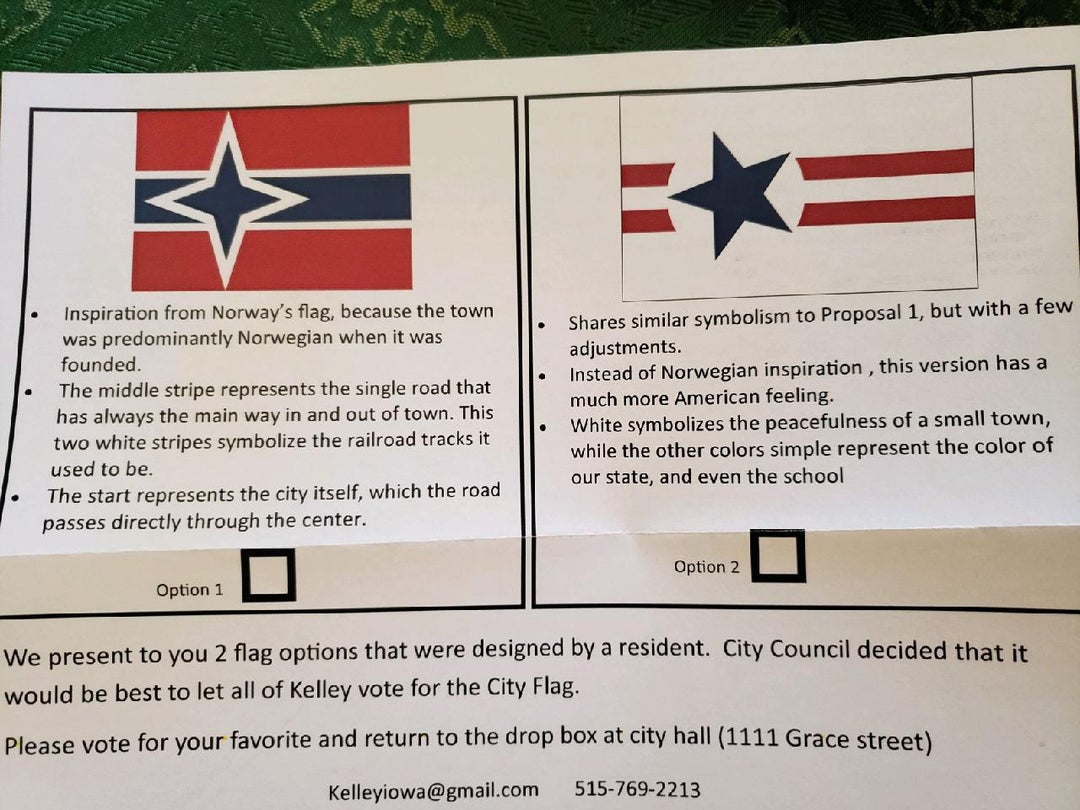 It's happening! The town is voting this month between two flags I designed!