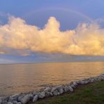 Full rainbow seen today at sunset in Titusville, Florida [OC]