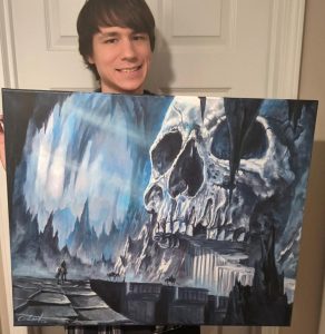 an oil painting I finished this morning! I love coming up with scenes like this 😁