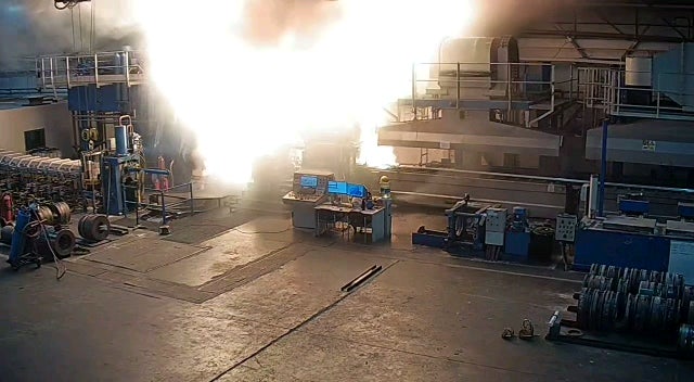 Hydraulic oil fire