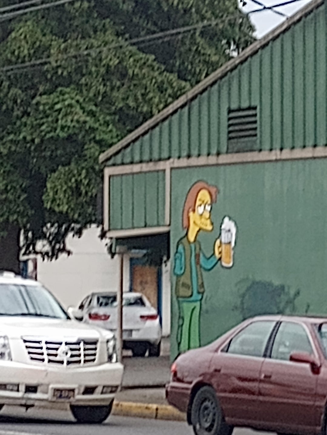 there are Simpsons murals all over Springfield, Oregon.