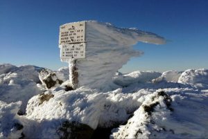 Freezing fog and strong winds form rime ice in New Hampshire's Mount Adams,