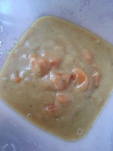 horrible photo of curry in container for tomorrow. First time making curry and it came out great!