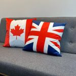 When you can’t hang flags on your walls, get cushions instead.