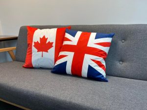When you can’t hang flags on your walls, get cushions instead.