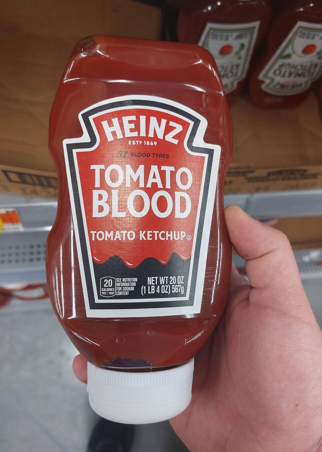 I found one random ketchup from last Halloween at the grocery store