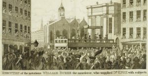 TIL-In the 1800s, William Burke & William Hare realized Edinburgh University medical school paid for cadavers, so they made money by having Hare, a landlord, rent to Edinburgh's poor community; Burke would then get them drunk and suffocate them. This killing method would come to be called "Burking."