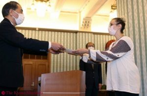 Ukrainian evacuee hired as English teacher at Kyoto high school