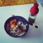 Version of a "lazy" rice bowl I like to make, canned tuna in mayo and soy sauce with cucumber and nori and some kimchi. I hope it fits here since I'm not sure you could actually call it Japanese. But at least it's Japanese inspired.