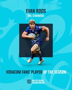 Evan Roos wins URC fans player of the season