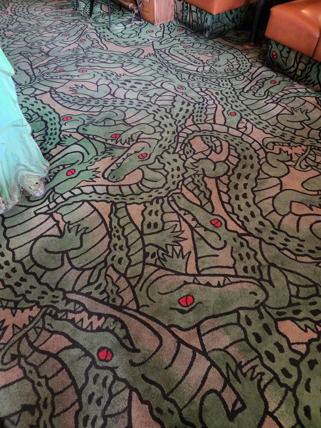 This carpet is all alligators