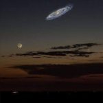 What the Andromeda galaxy would look like from earth if it was brighter (picture by Andrew Rader).