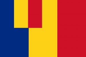 Flag of Romania if it was colonized by Chad