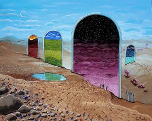 "Between Nowhere" A fun little acrylic painting adventure of mine