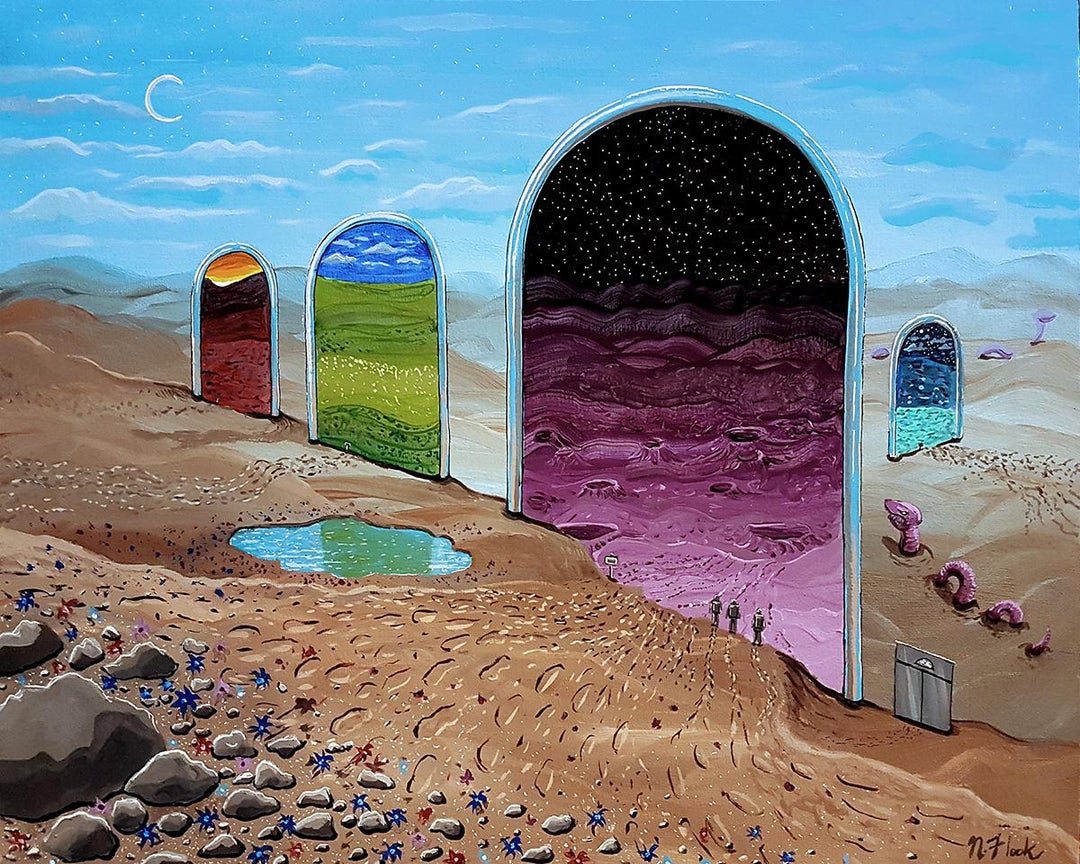 "Between Nowhere" A fun little acrylic painting adventure of mine