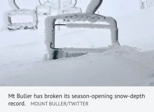 Australia, apparently the land of drought, heat and fire, is having to dig chairlifts out of record snowfalls 2 weeks in to winter.