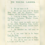 Marriage advice for young ladies from a suffragette, 1918. The pamphlet is on display at the Pontypridd Museum in Wales.