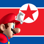 Flag of North Korea except Mario has collected the coin
