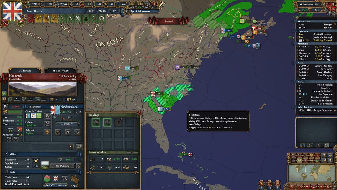 why does this land go to my newfoundland colony and not the 13 colonies?