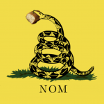 gadsden flag but i gave the snake a nice loaf of bread