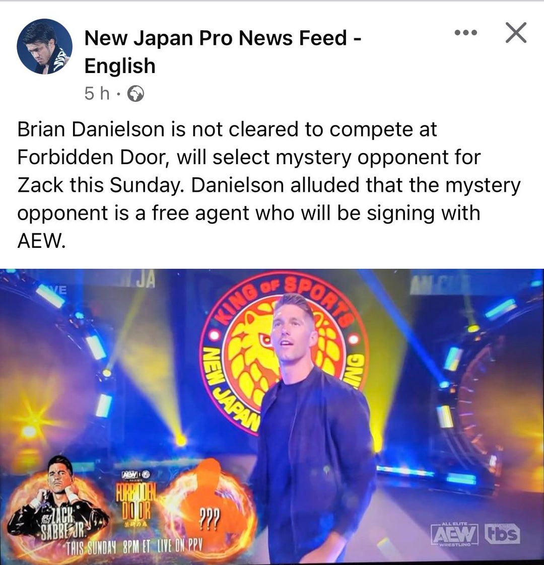 Forbidden Door - Zack Sabre Jr match up news.