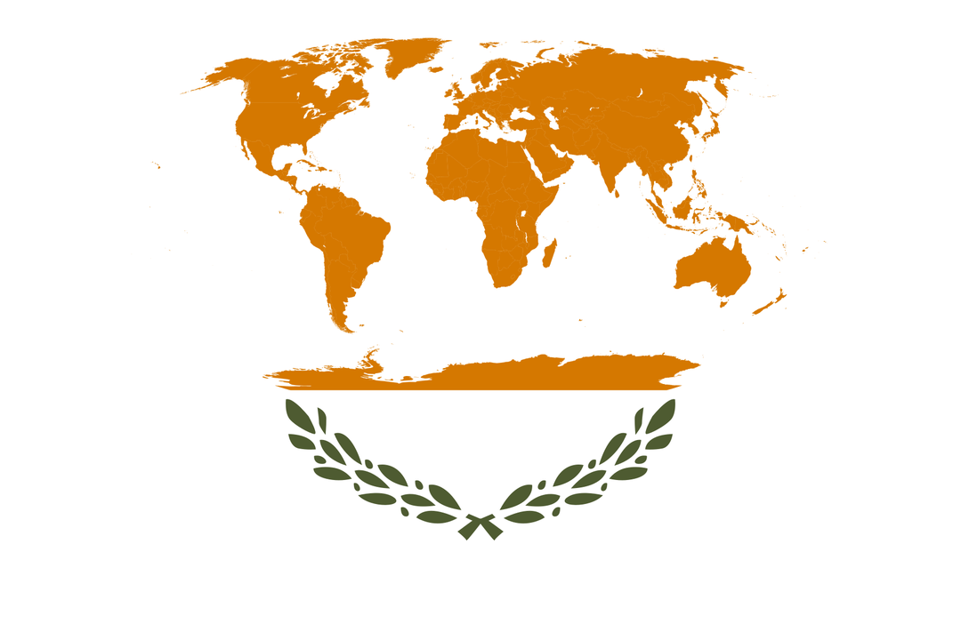 Flag of everywhere except Cyprus in the style of Cyprus