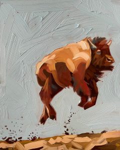[oc] Harpo was not like the other bison. He never walks, he only hops! Had a blast painting Harpo!