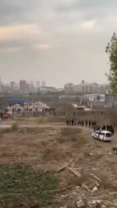 Man in China uses fireworks to defend his home from being destroyed by a company that wanted his land