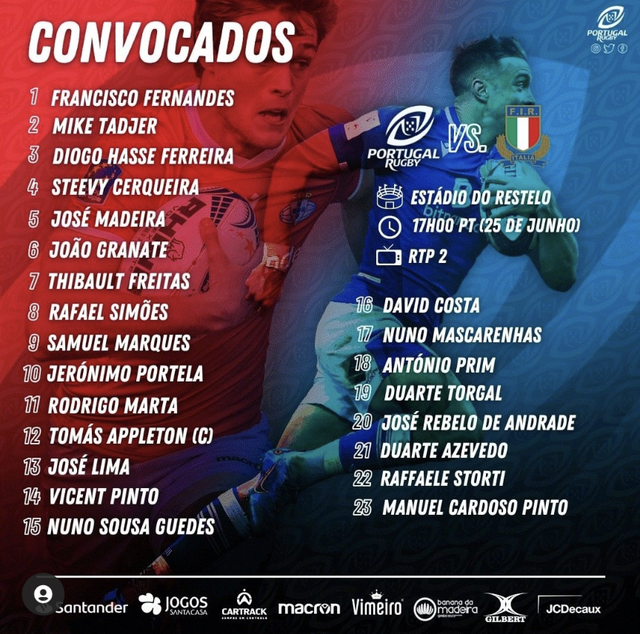Portugal team to face Italy on Saturday