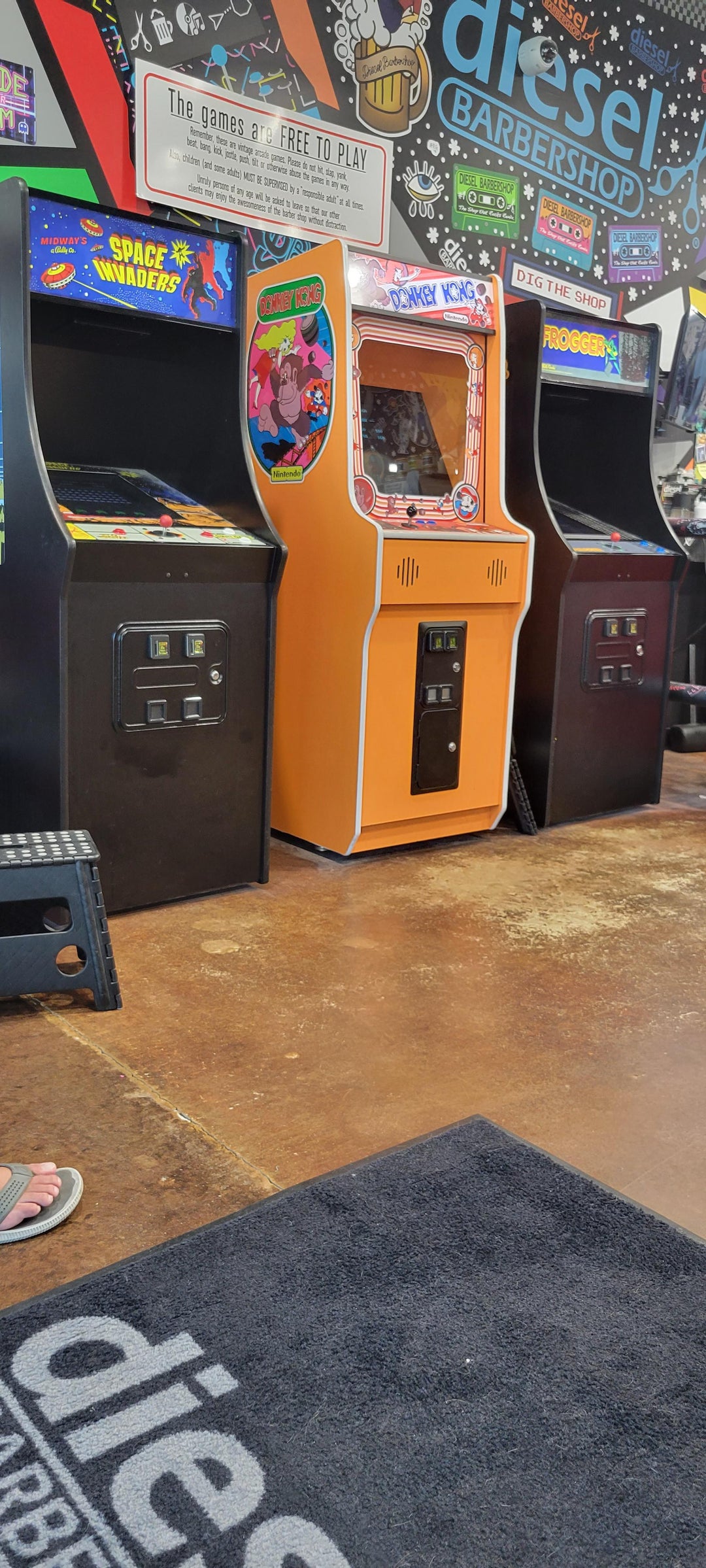 The barbershop I'm visiting has a few vintage cabinets. :) free to play.