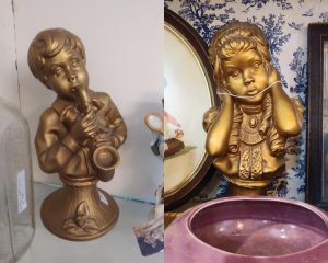 Found this matching pair at different thrift shops!