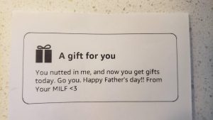 Wife's Amazon Gift Note from Father's Day 🤣