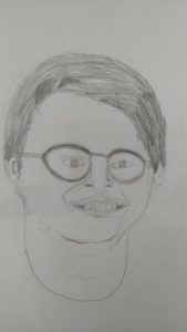 I received my portrait as a gift from the artsy student in my grade 6 class.