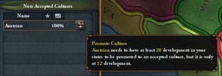 Cannot accept a culture even if it's the only one I have, due to not enough development.
