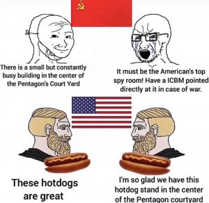 The hotdogs were important (also one of my favorite moments in the Cold War)