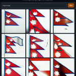 Nine Variations on the Flag of Nepal by DALL-E