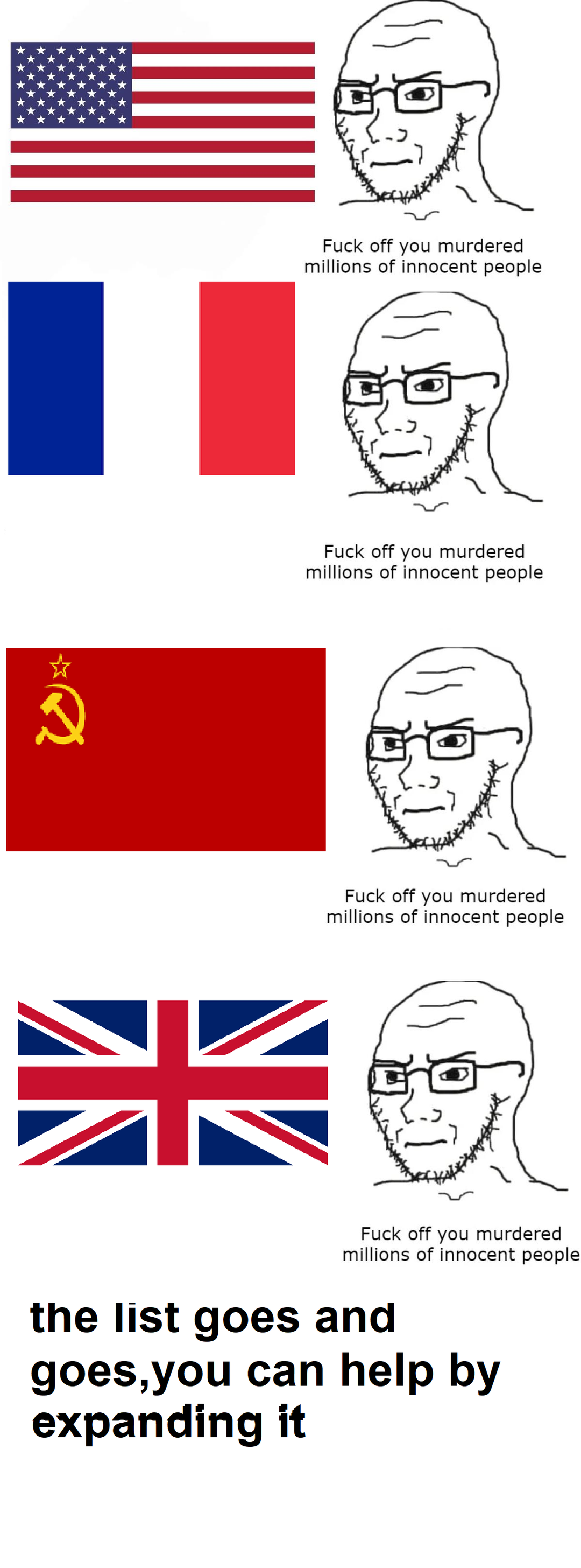 (The list is too long to be counted)